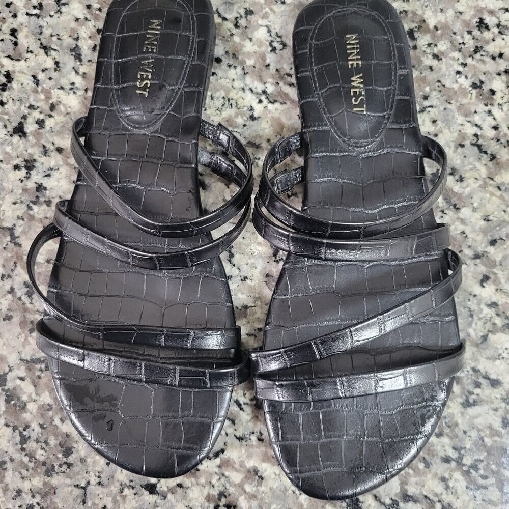Nine west black‎ sandals